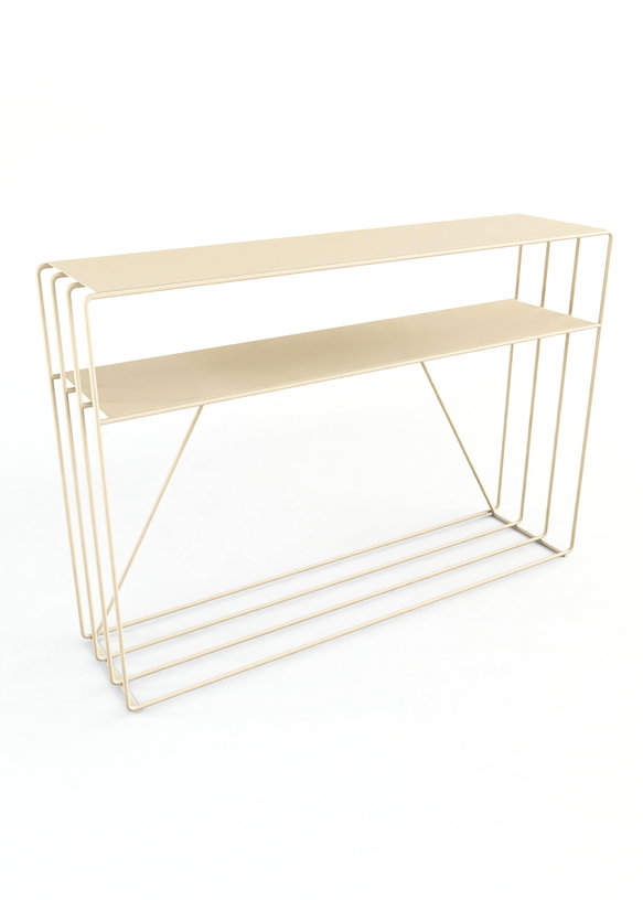 table-console-en-acier-beige-cashew-125x30x86cm-ria-metallbude-3