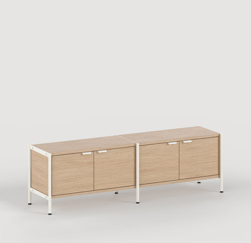 console-basse-avec-4-portes-en-bois-eco-certifie-et-acier-blanc-creme-50x164cm-unit-tiptoe-1