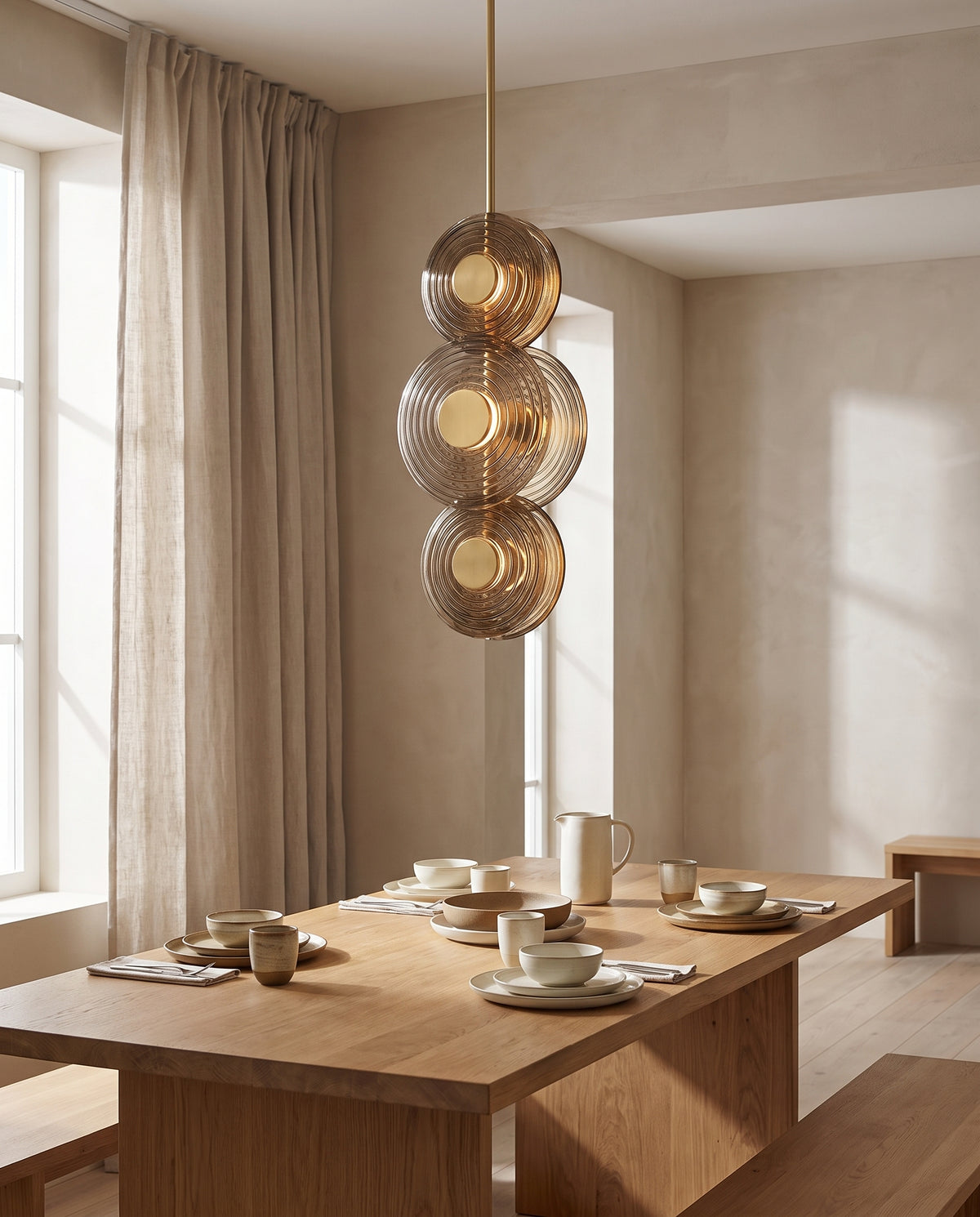 Suspension en acier laiton vieilli 30x20x74cm Griston - Hudson Valley Lighting en situation