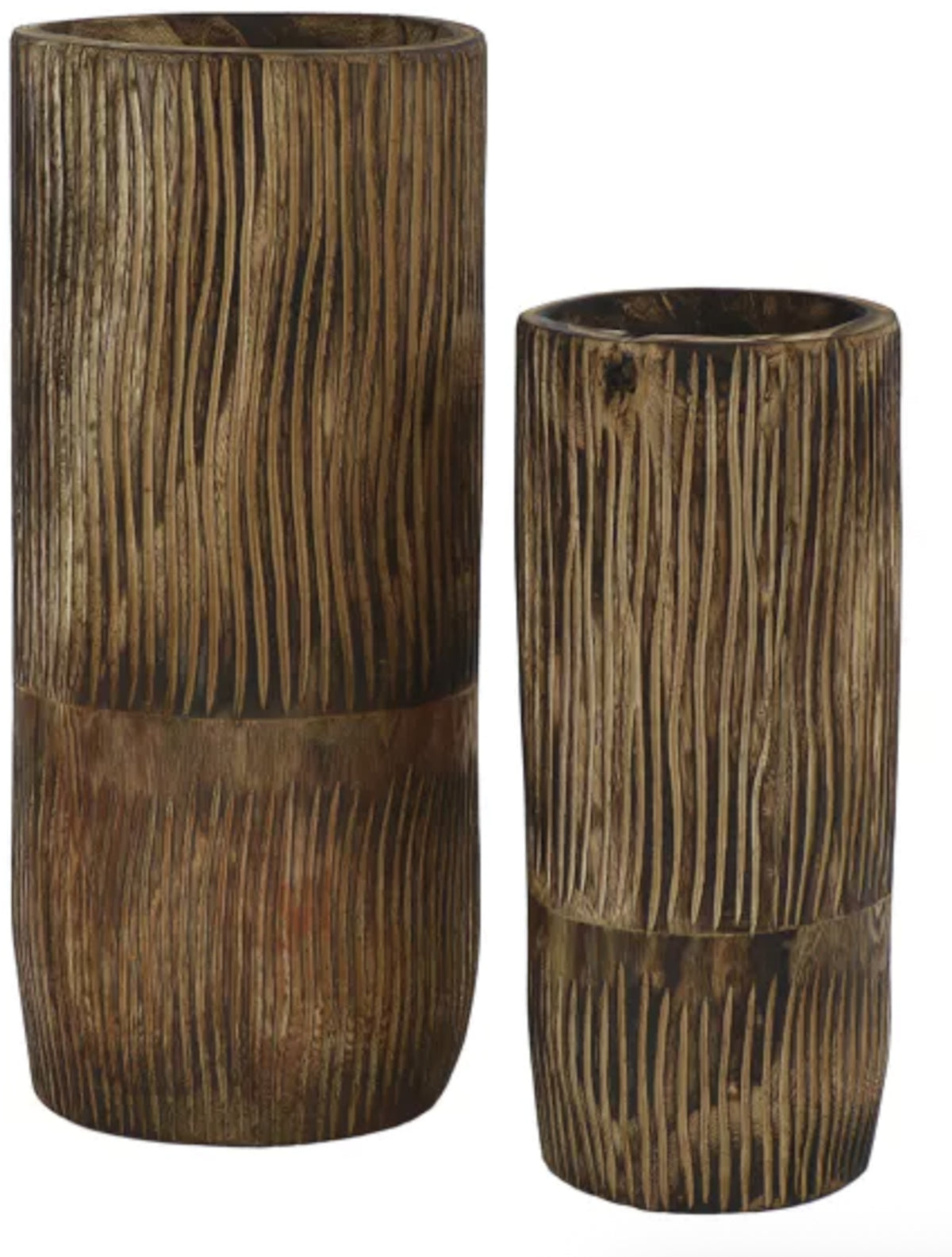 ZEBRA - set/2 vases - bois de paulownia - DIA 22/28 x H 50/65 cm - naturel — 391156.jpg