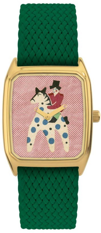 montre-en-perlons-vert-et-cadran-dore-tatare-laps-1