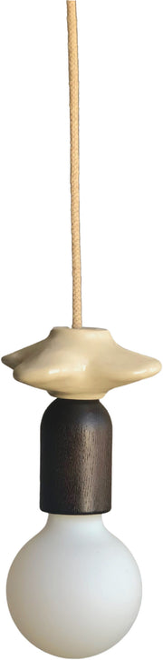 Suspension en céramique et bois une fleur foncé Mona - Carré coco — 391704.jpg