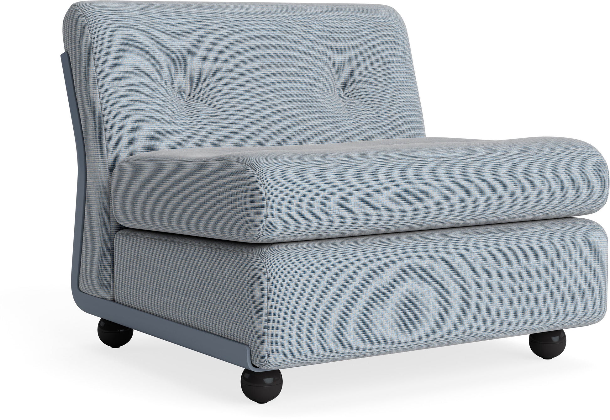Fauteuil coque bleu givré et tissu bleu clair Amanta - HAY — 392063.jpg