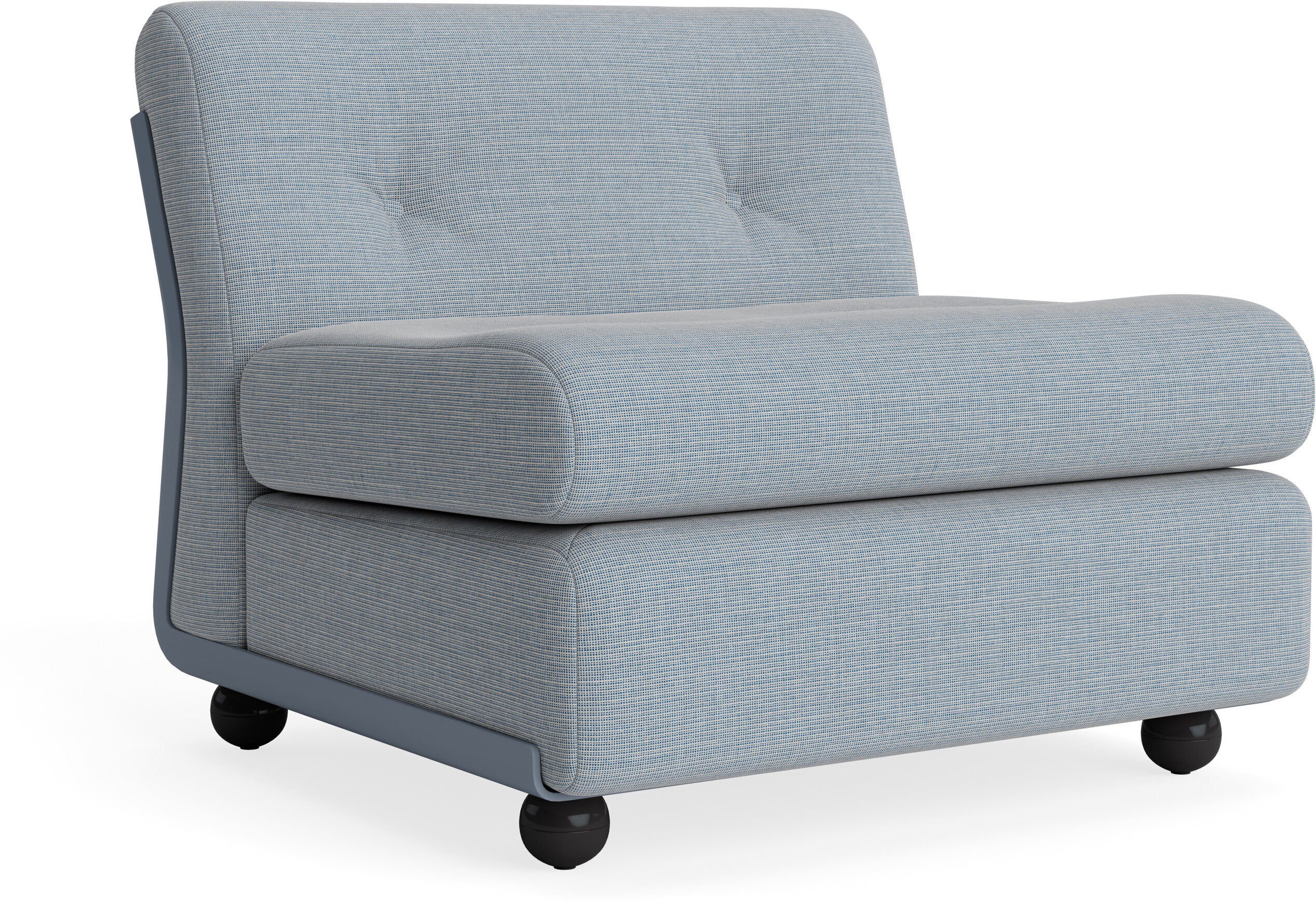 Fauteuil coque bleu givré et tissu bleu clair Amanta - HAY — 392063.jpg