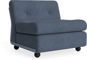 Sillón Amanta carcasa azul escarcha y tela azul oscuro - HAY