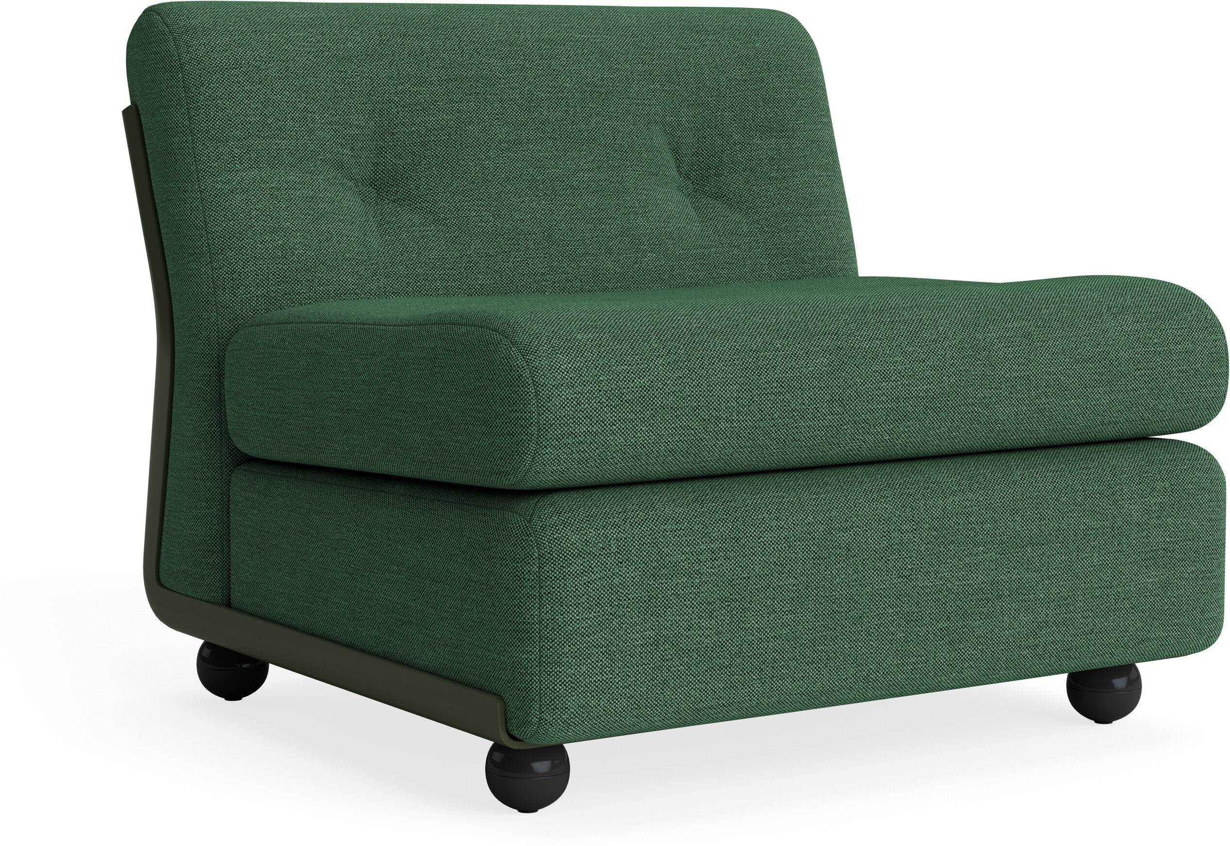 Fauteuil coque verte et tissu vert Amanta - HAY — 392066.jpg