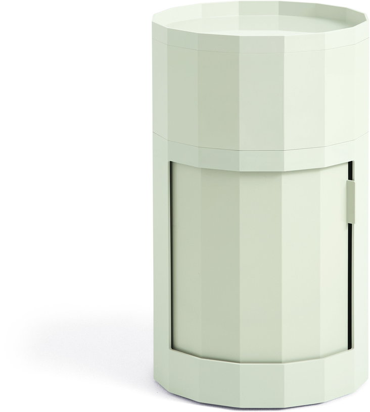 table-de-chevet-en-plastique-recycle-vert-menthe-a-facettes-38x38x66cm-facet-hay-1