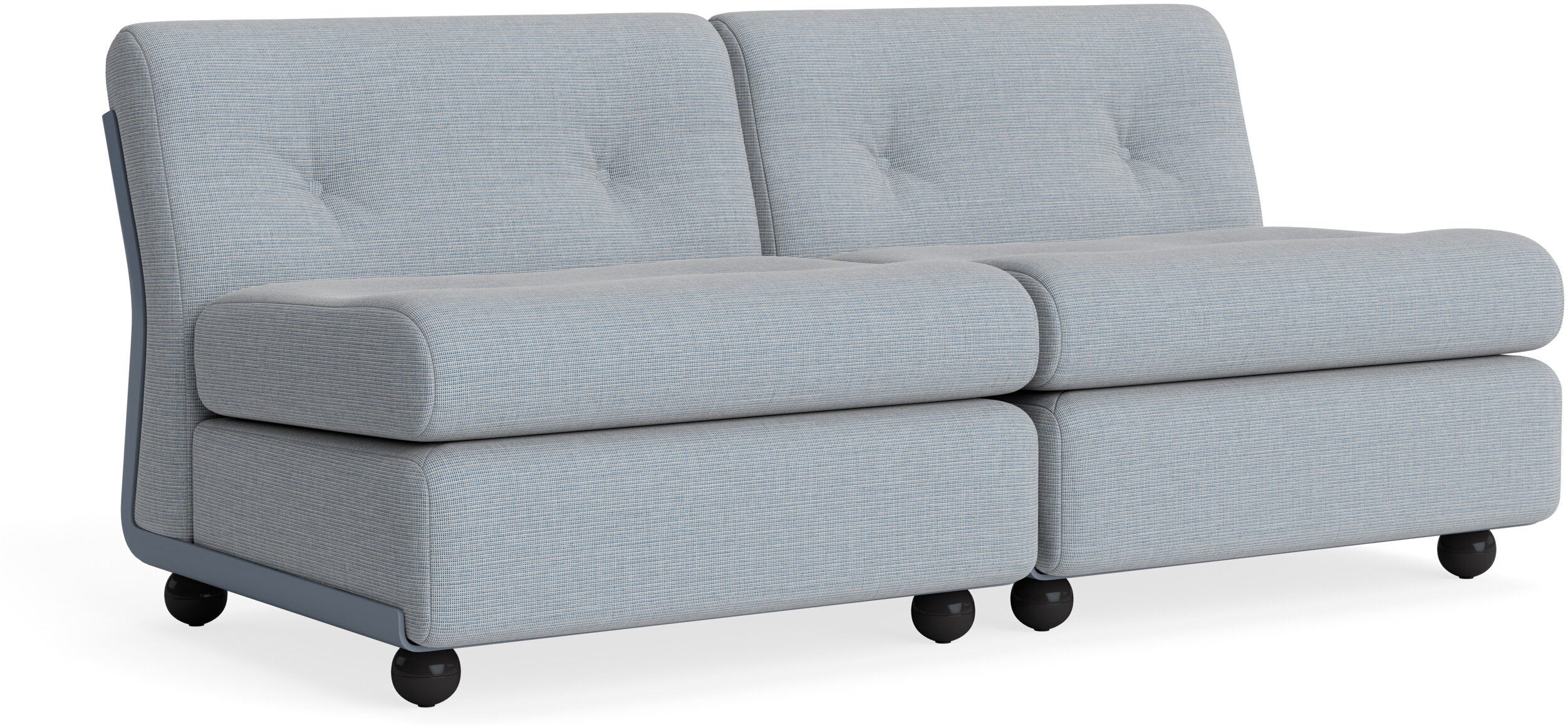 Canapé 2 places coque bleu et tissu bleu Amanta - HAY — 393239.jpg