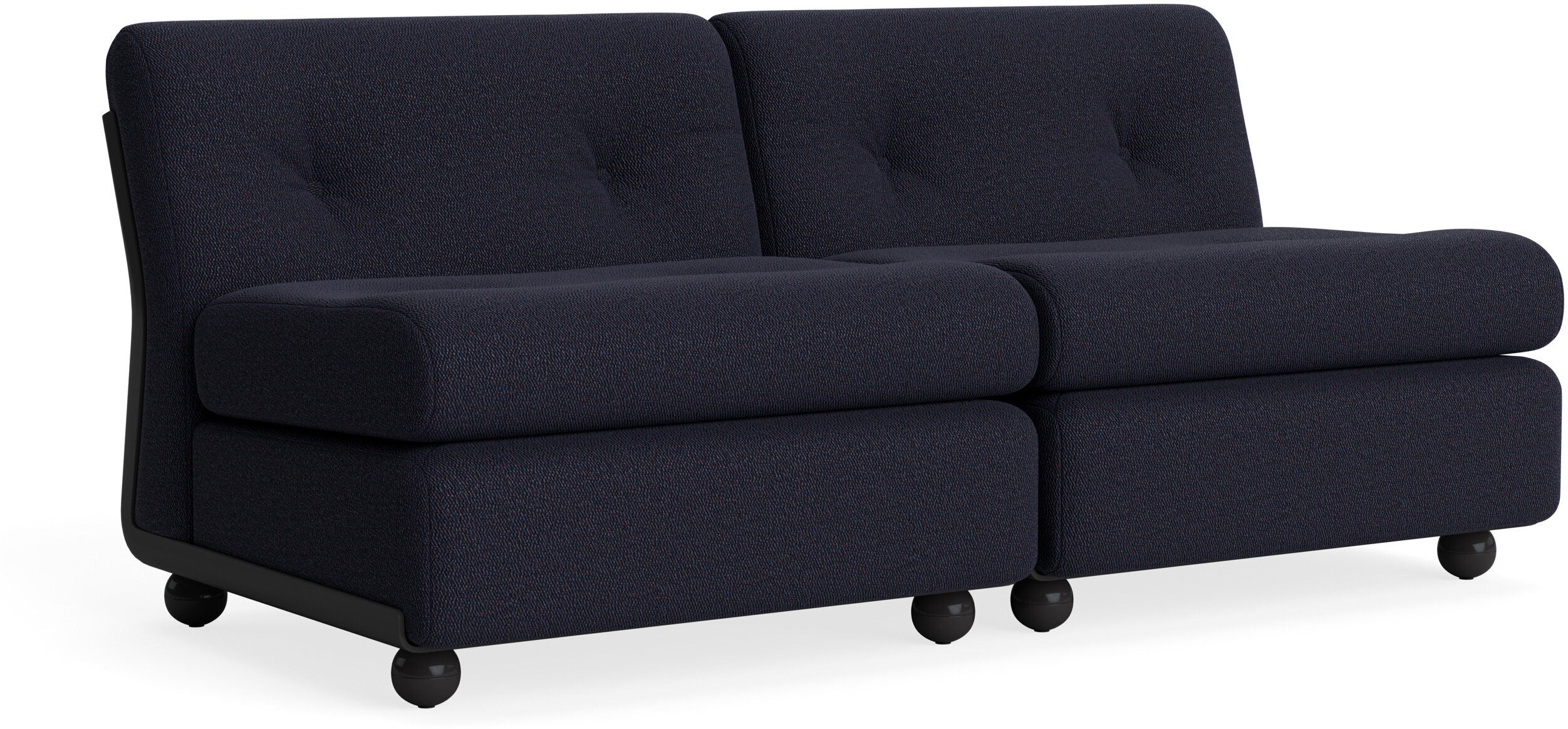 Canapé 2 places coque anthracite et tissu bleu rouge Amanta - HAY — 393243.jpg