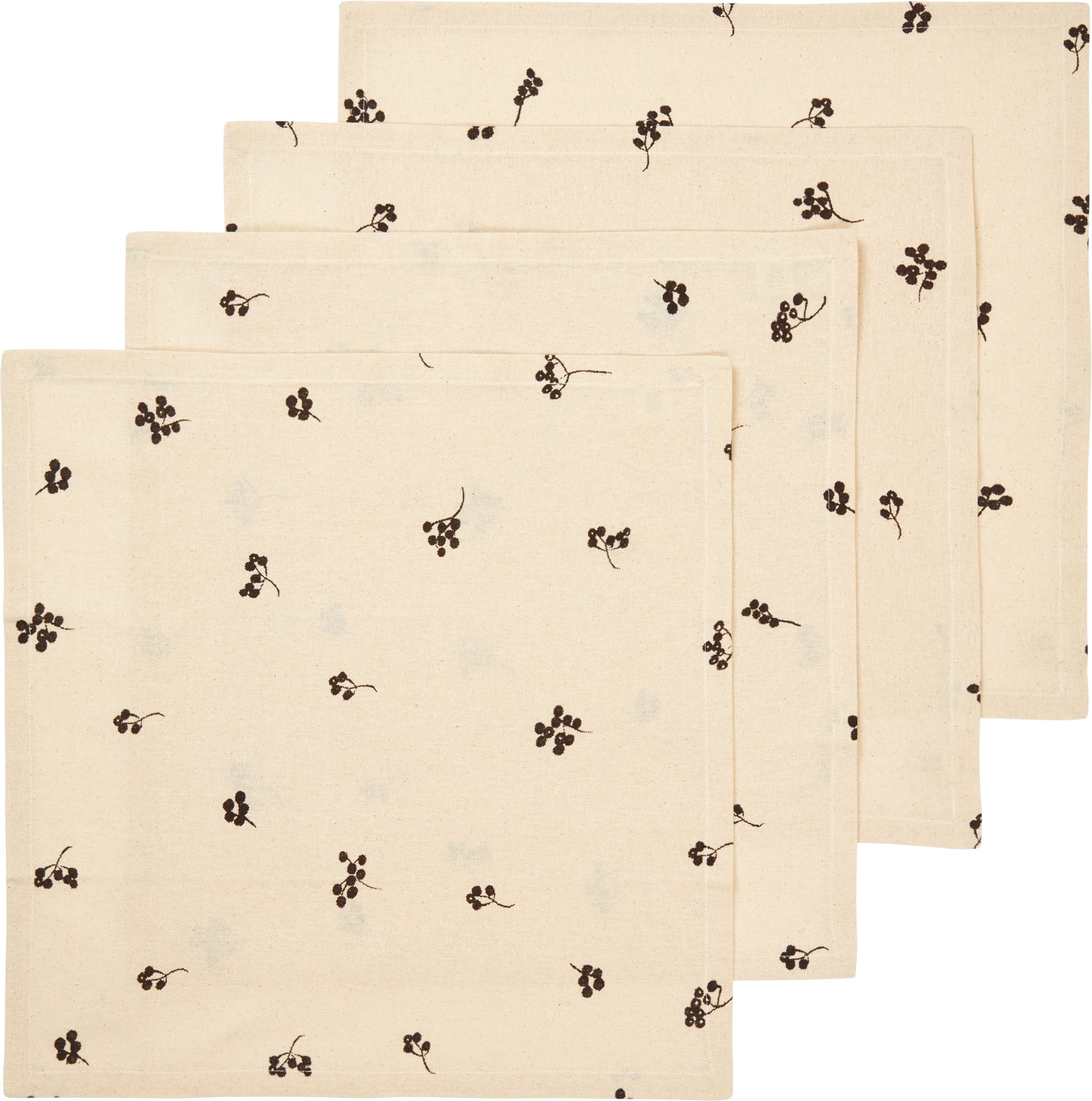 Serviettes de table en coton organique beige et chocolat 40cm Baies - Ferm living — 393977.jpg