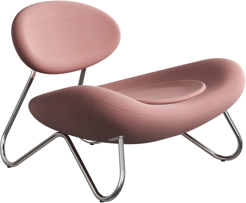 fauteuil-en-tissu-rose-et-acier-chrome-meadow-woud-1