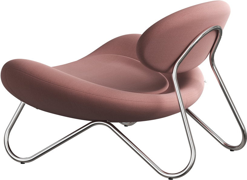 fauteuil-en-tissu-rose-et-acier-chrome-meadow-woud-2