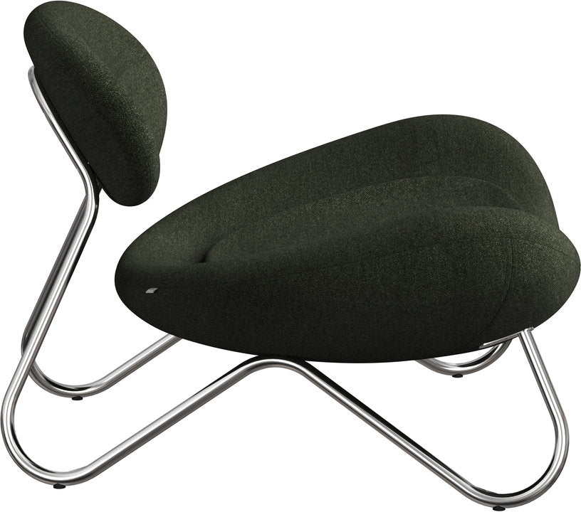 fauteuil-en-tissu-vert-fonce-et-acier-chrome-meadow-woud-2