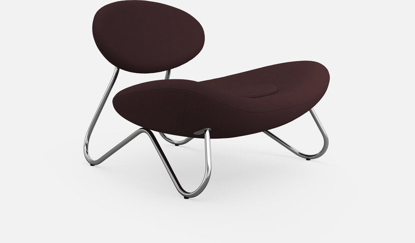 fauteuil-en-tissu-bordeaux-et-acier-brosse-meadow-woud-1