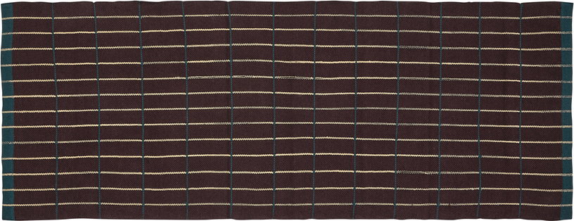 tapis-de-couloir-rectangulaire-en-coton-marron-et-vert-fonce-80x200cm-cottage-hubsch-1