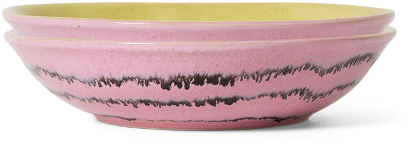 2-assiettes-creuses-en-gres-rose-21-7-x-21-x-4-7-cm-vaisselle-70-s-hkliving-3