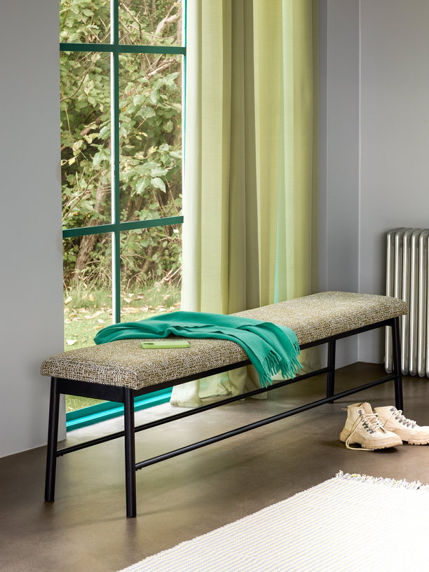 banc-en-tissu-vert-clair-et-metal-noir-182x38x46cm-long-hubsch-6