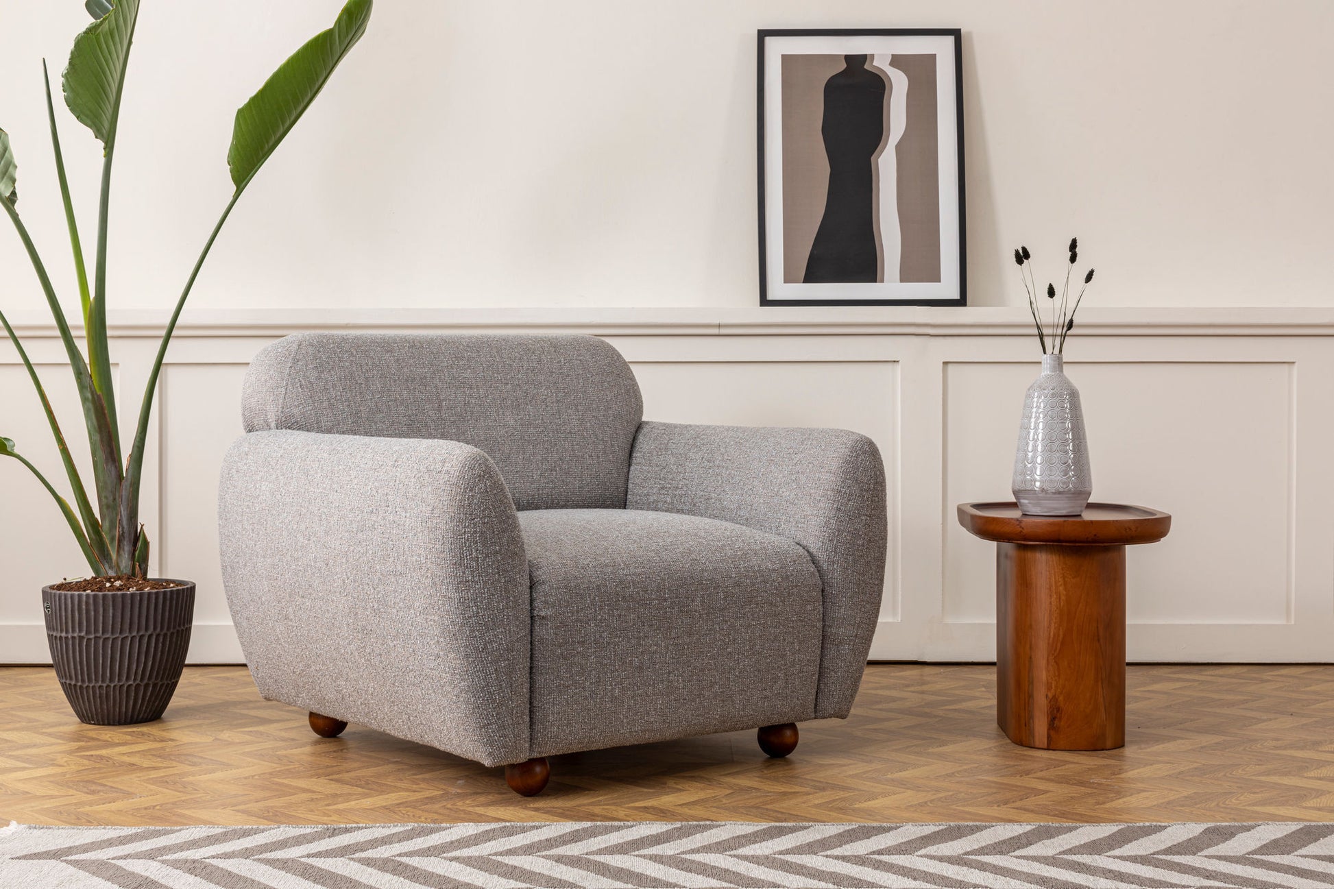 Fauteuil en tissu gris clair avec accoudoirs 90x86cm Eddy - Home Design — 397602.jpg