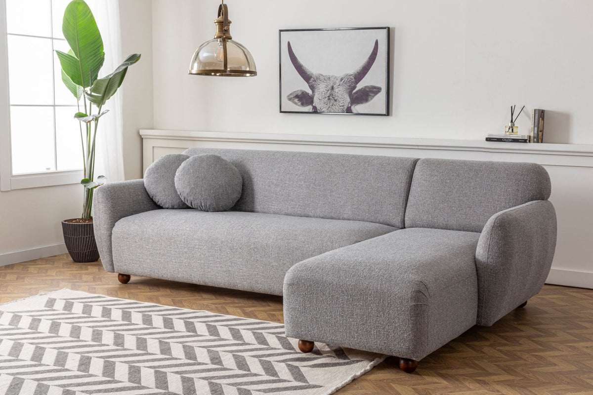Canapé d'angle droite en tissu gris chiné 273x93x86cm Eddy - Home Design — 398969.jpg