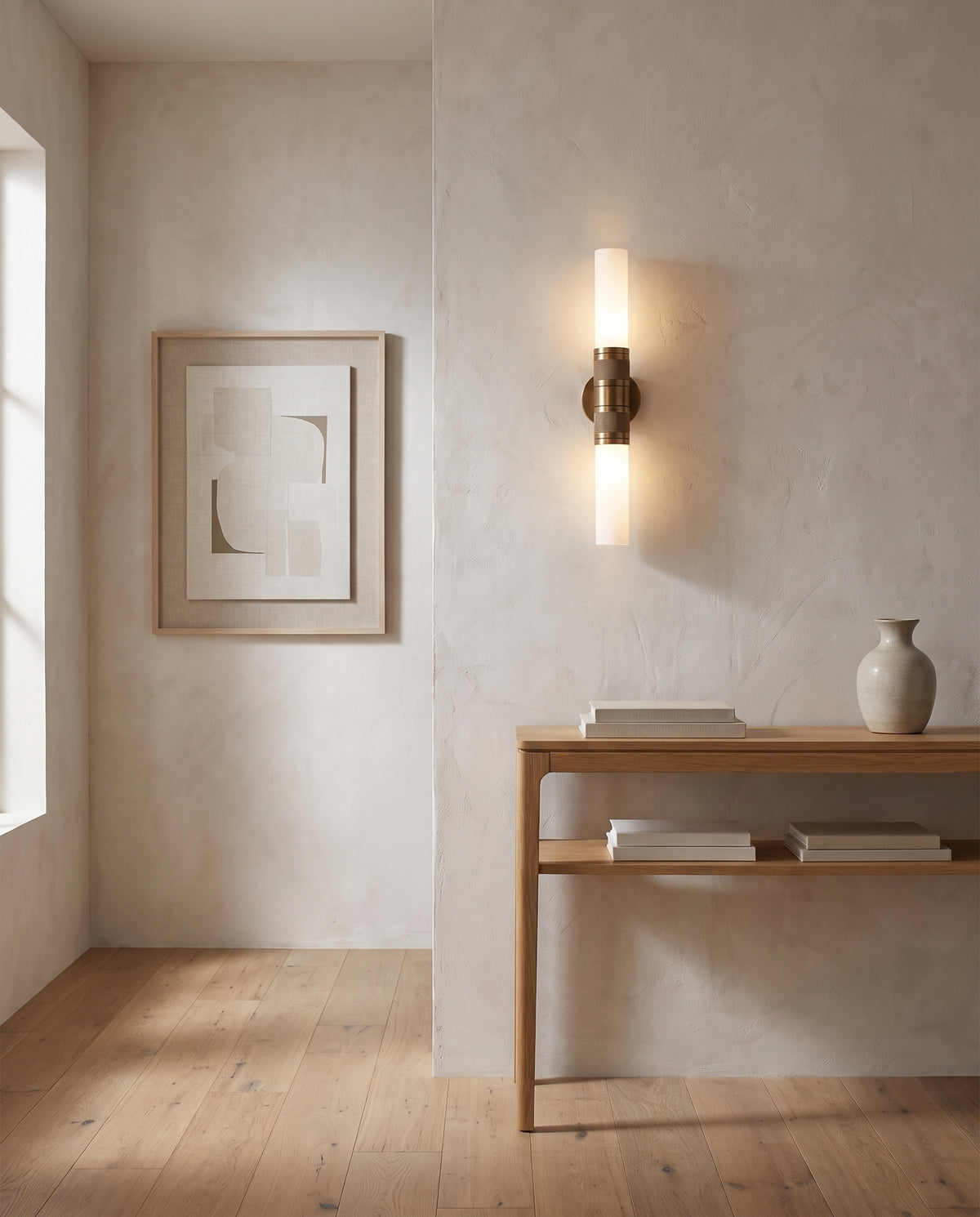 Applique murale en acier laiton patiné 12x66cm Liam - Troy Lighting en situation
