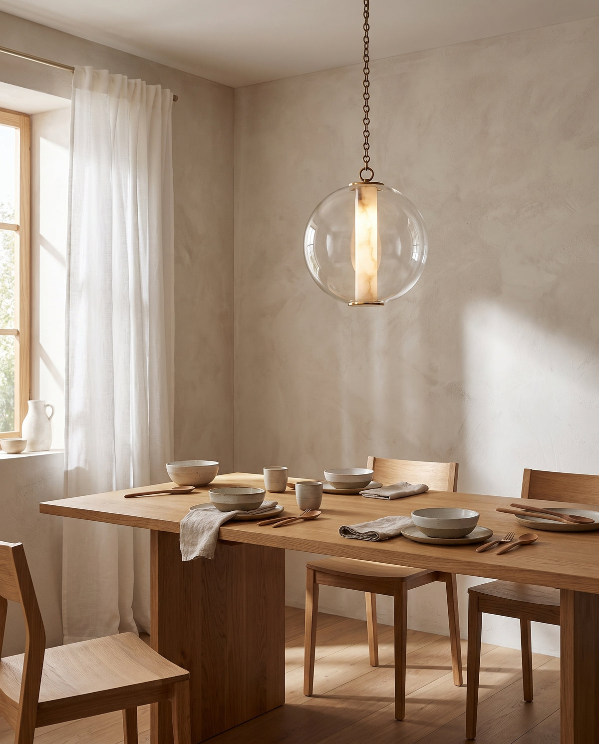 Suspension en laiton laiton ancien 41x46cm Pietra - Corbett Lighting en situation
