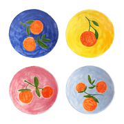 4 assiettes à motifs colorés orange 16 cm - &Klevering - The Cool Republic