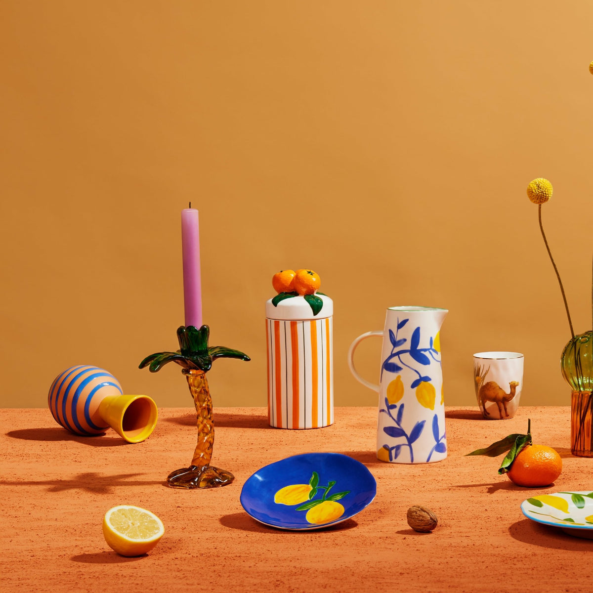 4 Assiettes colorées motifs citrons - &Klevering - The Cool Republic