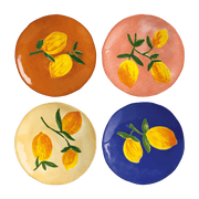 4 Assiettes colorées motifs citrons - &Klevering - The Cool Republic