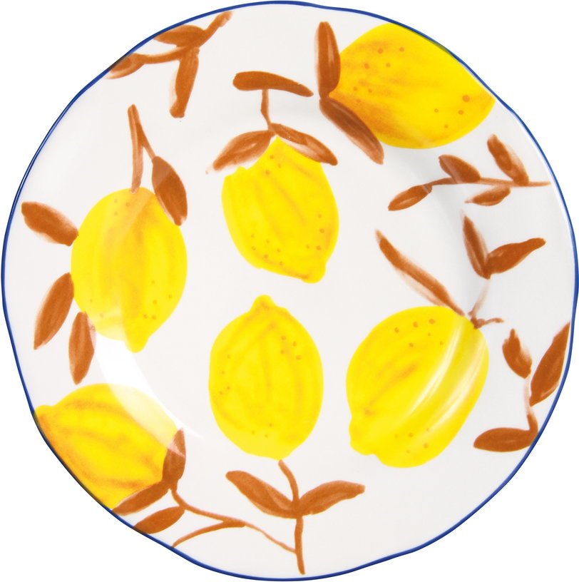 4 assiettes motifs citrons 22 cm Lemon Twig - &Klevering - The Cool Republic