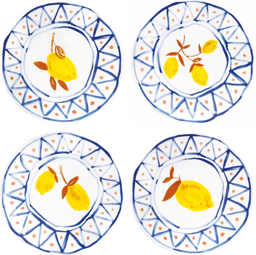 4 Assiettes motifs citrons Moroccan - &Klevering - The Cool Republic