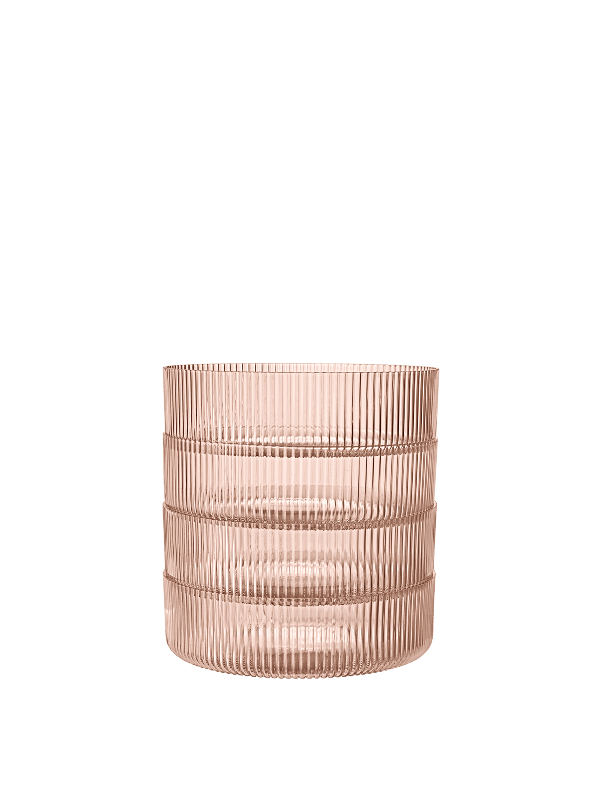 4 Bols de service ronds en verre soufflé recyclé rose 12,2 x 3,5 cm Ripple - Ferm Living - The Cool Republic