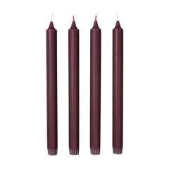 4 Candele in cera bordeaux 28cm Eco Taper - Broste Copenhagen