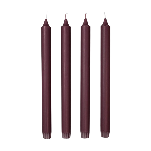4 Kerzen aus bordeauxfarbenen Wachs 28cm Eco Taper - Broste Copenhagen