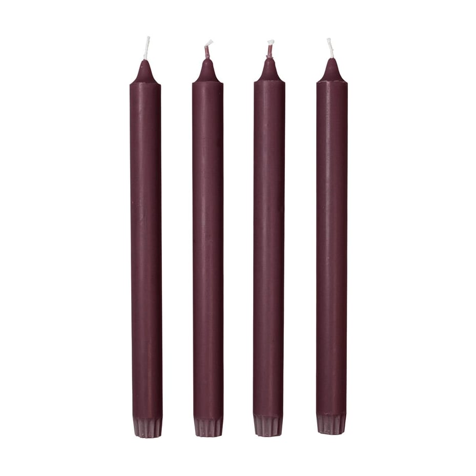 4 Bougies en cire bordeaux 28cm Eco Taper - Broste Copenhagen