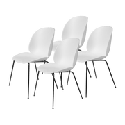 4 Chaises blanc Albâtre et piètement métal noir mat Beetle - Gubi - The Cool Republic