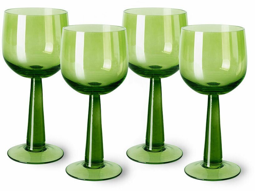4 Grand verres à vin vert Lime - HKliving - The Cool Republic