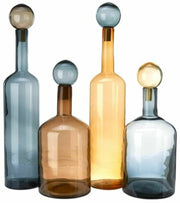4 grandes bouteilles bleu et marron en verre Bubbles & Bottles - Pols Potten - The Cool Republic