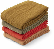 4 Langes en mousseline rouge et marron Leon - Liewood - The Cool Republic