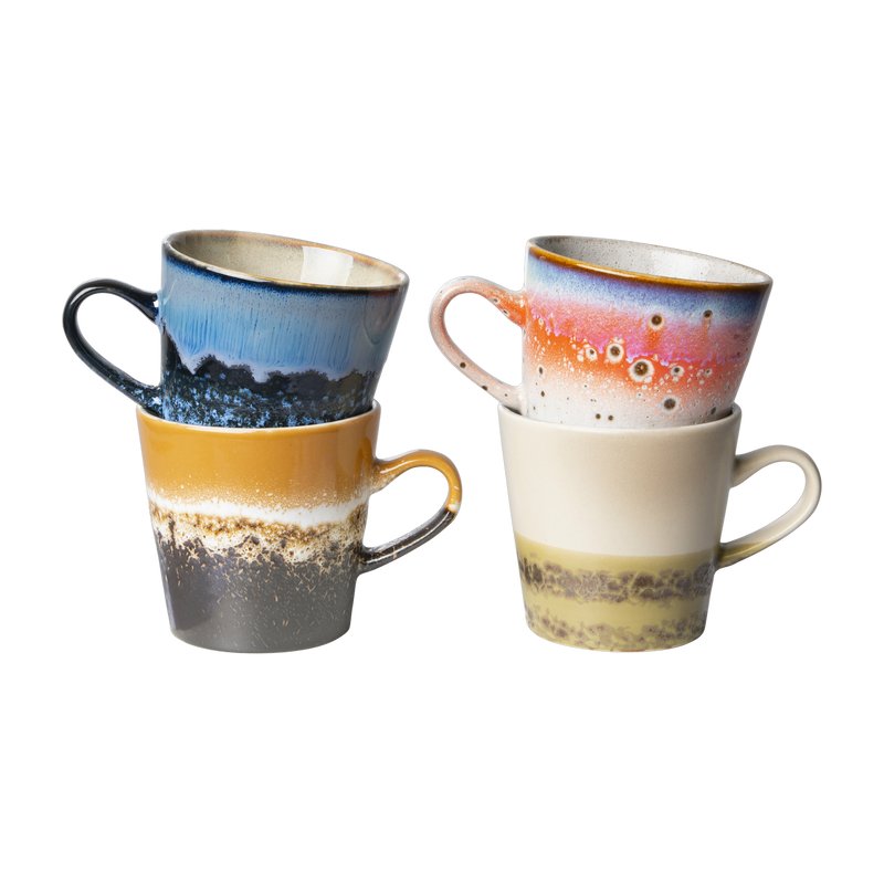 4 mugs américano Pegasus en céramique Vaisselle 70's - HKliving - The Cool Republic