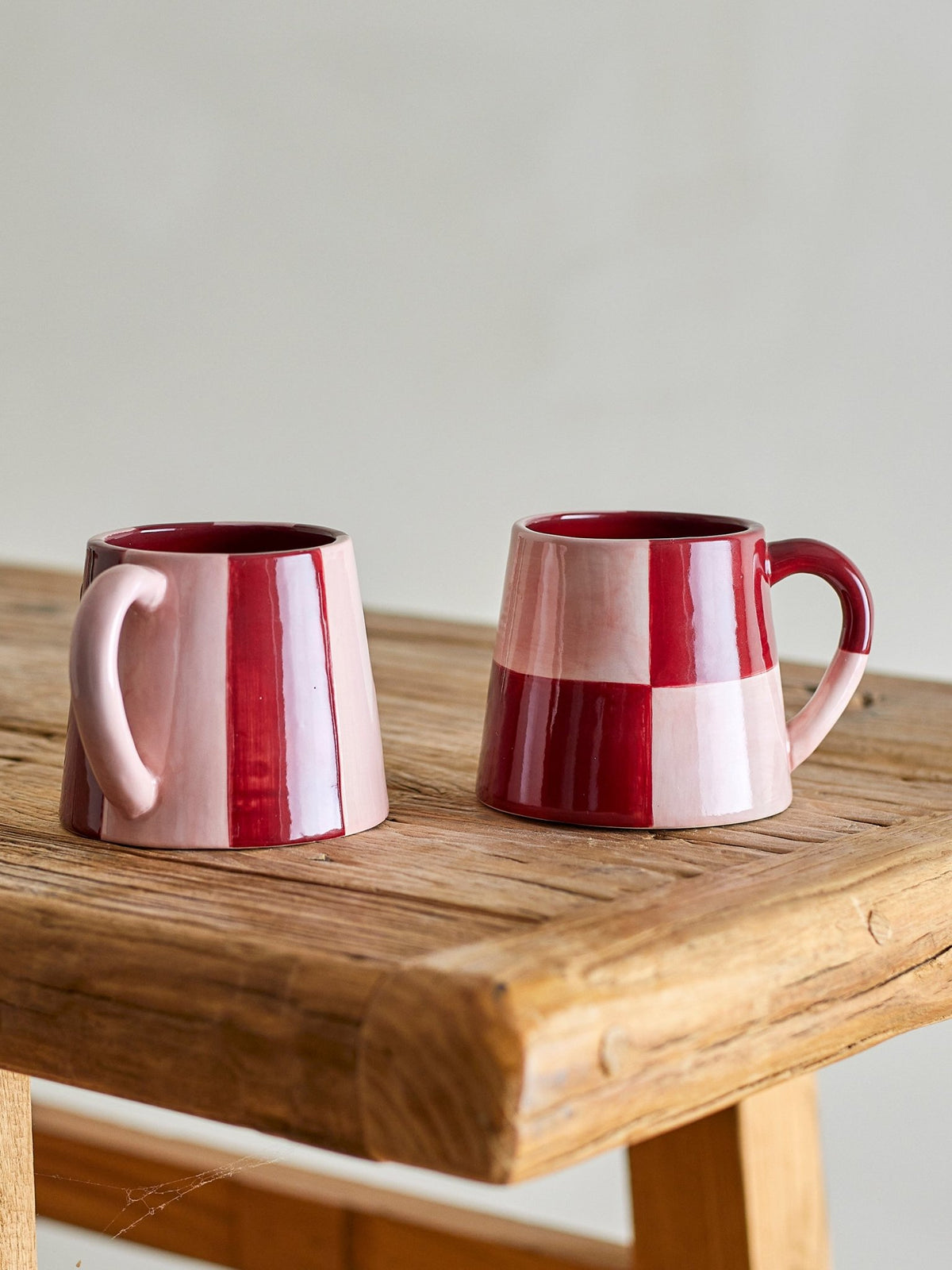 4 Mugs en grès rose 9,5 x 8 cm 280ml Floki - Bloomingville - The Cool Republic