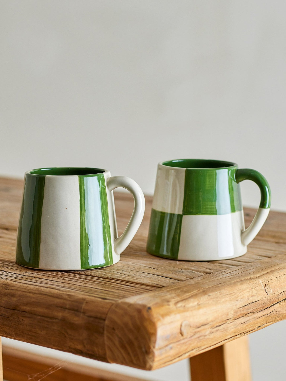 4 Mugs en grès vert 9,5 x 8 cm 280ml Floki - Bloomingville - The Cool Republic