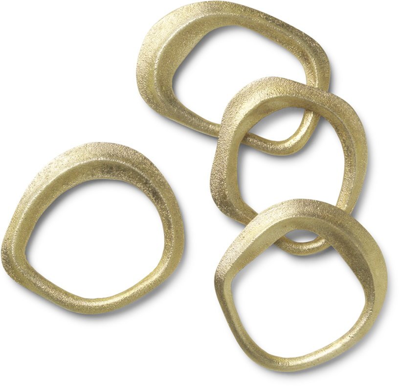 4 ronds de serviette en laiton doré 7 x 1 x 6,5 cm Flow - Ferm Living - The Cool Republic