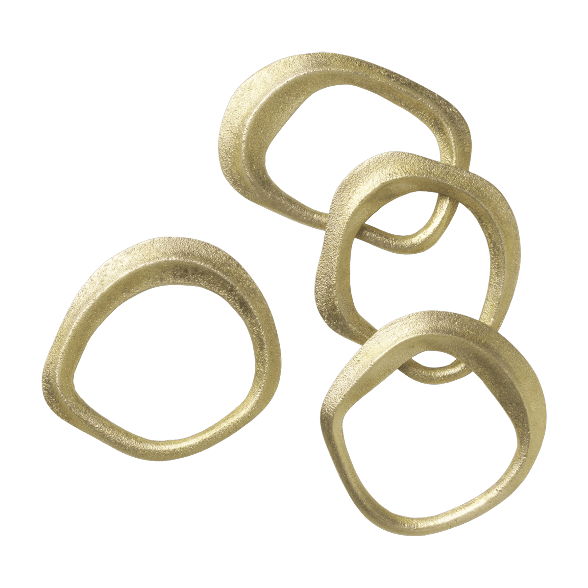 4 Gold Brass Napkin Rings 7 x 1 x 6. 5 cm Flow - Ferm Living - The Cool Republic