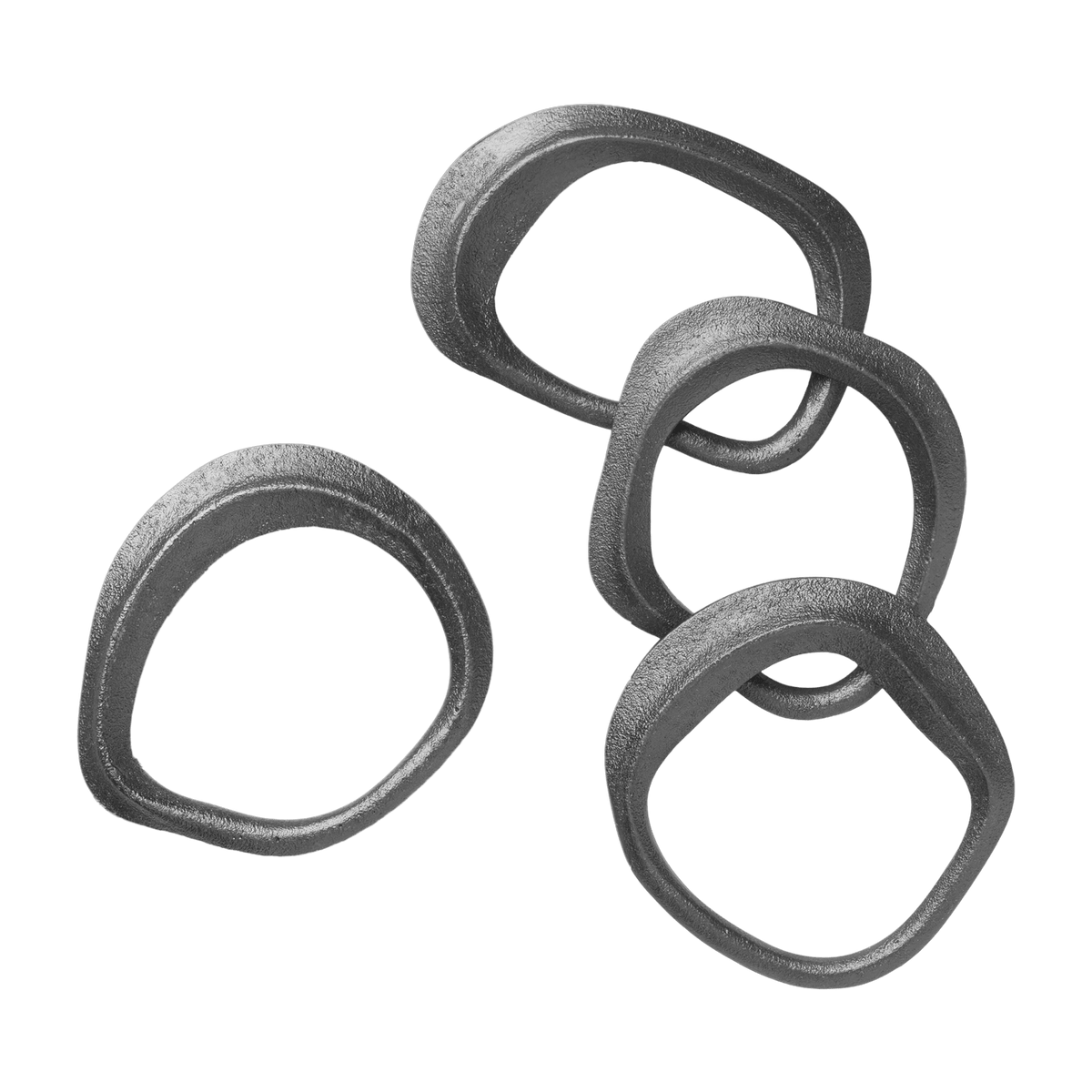 4 Black Brass Napkin Rings 7 x 1 x 6. 5 cm Flow - Ferm Living - The Cool Republic