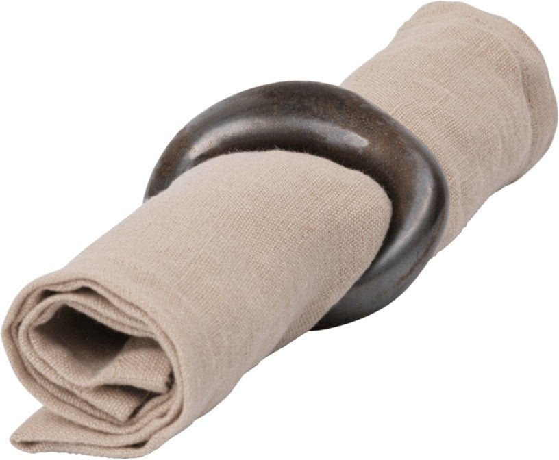 4 ronds de serviettes en porcelaine bronze rustic 6,5x7,2x2,1cm Orrith - Ferm Living - The Cool Republic