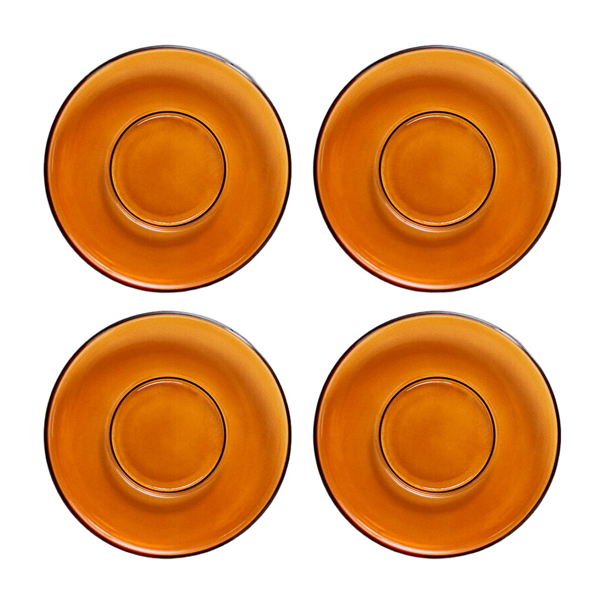 4 Soucoupes en verre marron Amber - HKliving - The Cool Republic