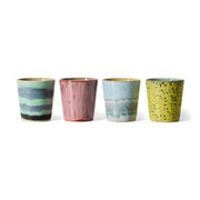 4 Tasses à café en grès coloré 230ml Vaisselle 70s - HKLiving - The Cool Republic