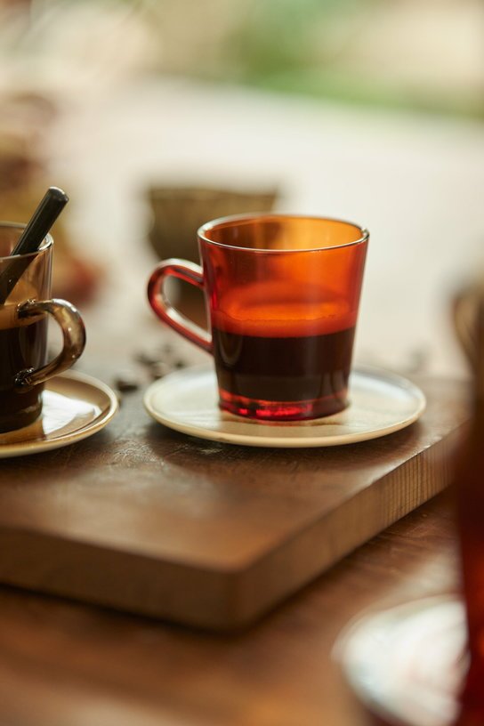 4 Tasses à café ou thé marron ambré - HKliving - The Cool Republic