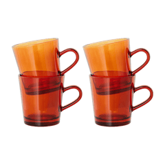 4 Tasses à café ou thé marron ambré - HKliving - The Cool Republic