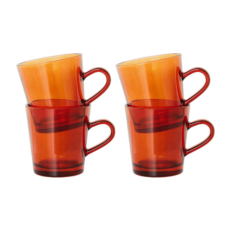 4 Tasses à café ou thé marron ambré - HKliving - The Cool Republic